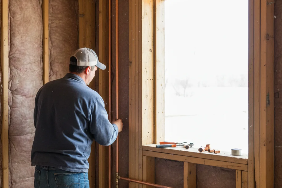 Licensed plumber running new copper supply lines in a Hackettstown home